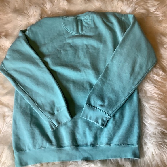 Comfort Colors Women Delaware State Aqua Blue Crewneck Sweatshirt Medium - Picture 4 of 7